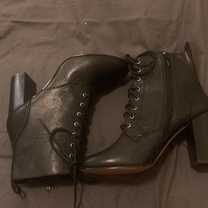 Treasure and Bond black zip/tie booties